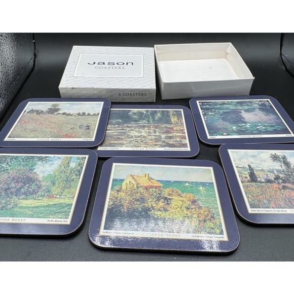 Vintage Jason Drink Coasters Set Of 6 With Box Claude Monet Artwork New -S1K - Picture 2 of 7